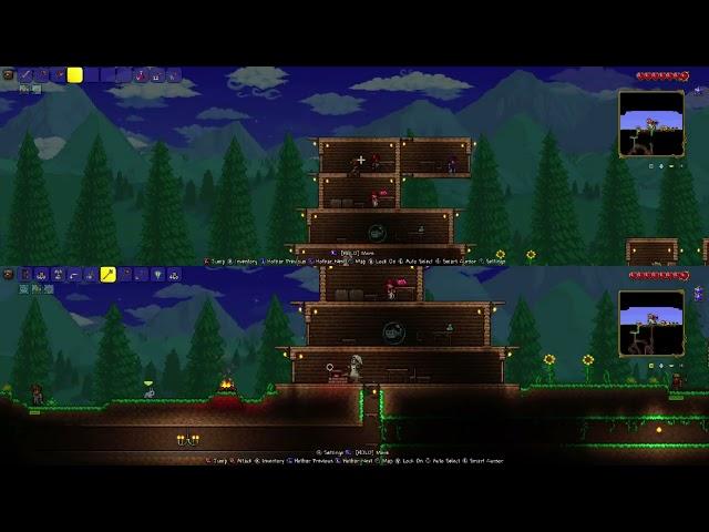 Terraria Co op Nintendo Switch Let's Play #3 BOSS FIGHT