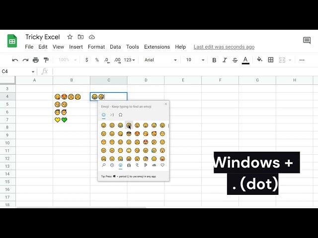 Add Emoji's on your Excel or Google Sheets.