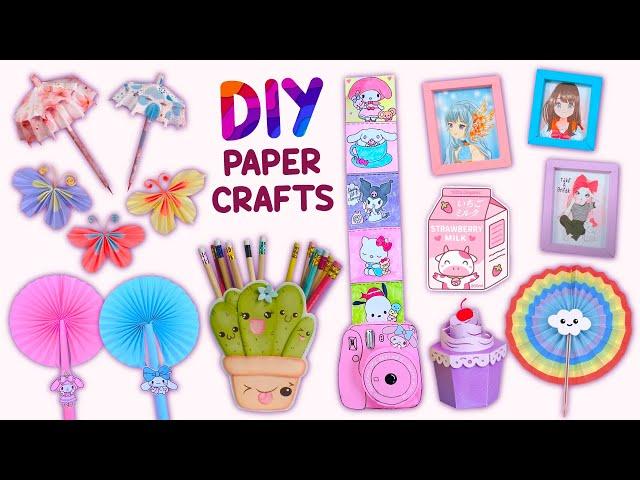 8 DIY PAPER CRAFTS - Sanrio Crafts - School Supplies and more... #diy #papercraft