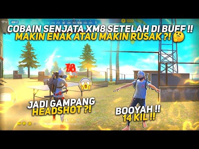 SOLO VS SQUAD COBAIN PAKE SENJATA XM8 SETELAH DI BUUF !! GILA OP PARAH !! - FREE FIRE INDONESIA