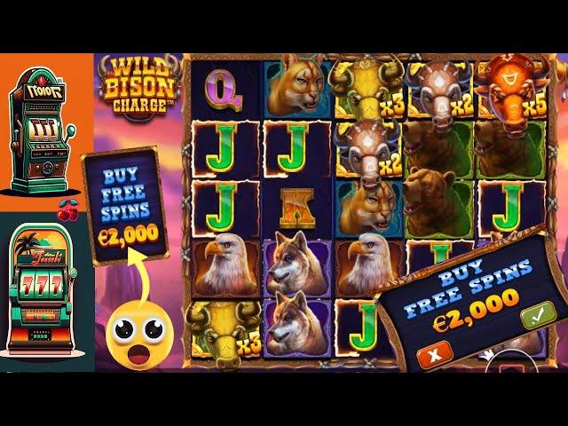 2000€ on buy Bonus Free Spins  Online slot: "Wild Bison Charge" 