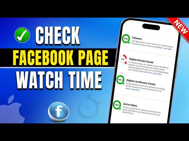 How to check Facebook page watch time mobile 2024