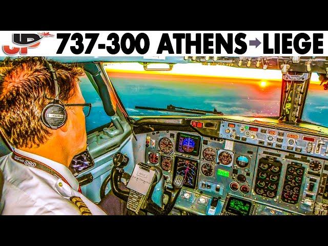 Boeing 737 CLASSIC Athens to Liege | Full Flight + Cockpit Presentation