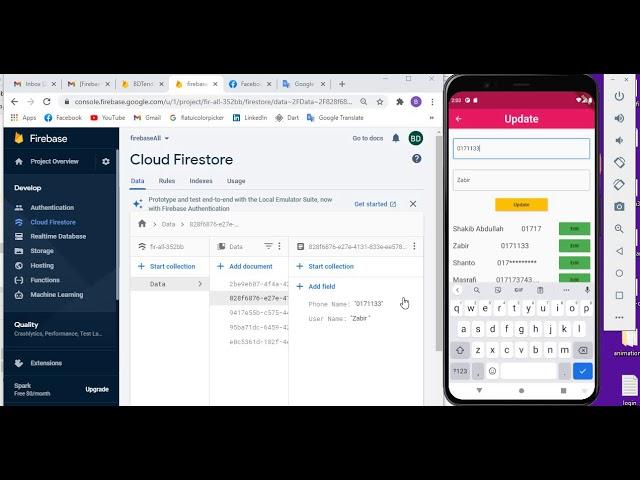 Insert, read, update & delete firebase data in flutter