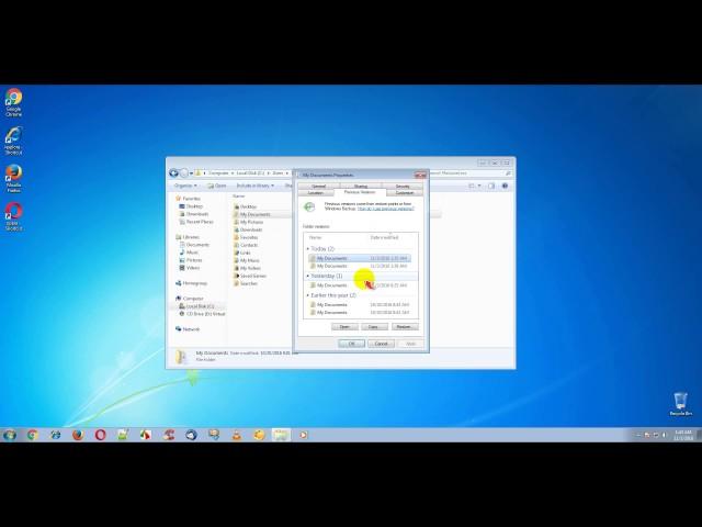 Restore Encrypted Files using Previous Versions Option (Windows 7)