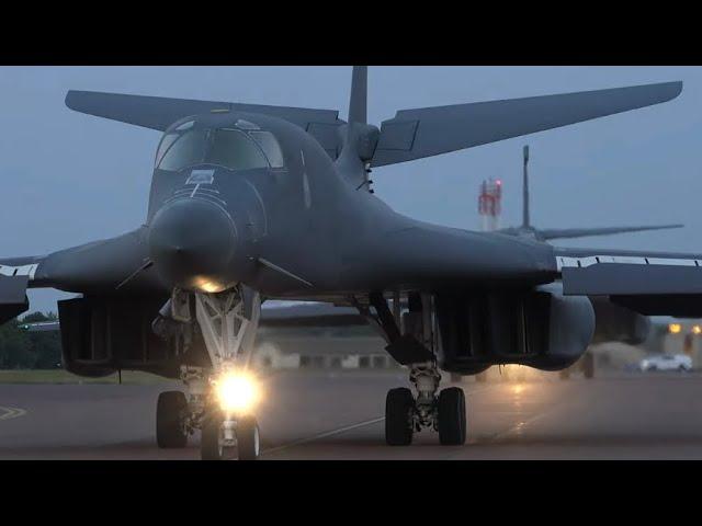 B-1 Lancer Night Afterburner Take Off