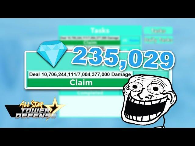 i claimed 4 billion worth of damage task and i get this... | All Star Tower Defense