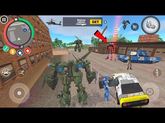 Rope Hero: Vice Town (Aircraft Transformer Fight Red Light Boss) Jet Airplane Robot Fight Army Base