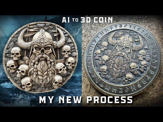 AI Image to 3D Laser Engraved Brass Coin!