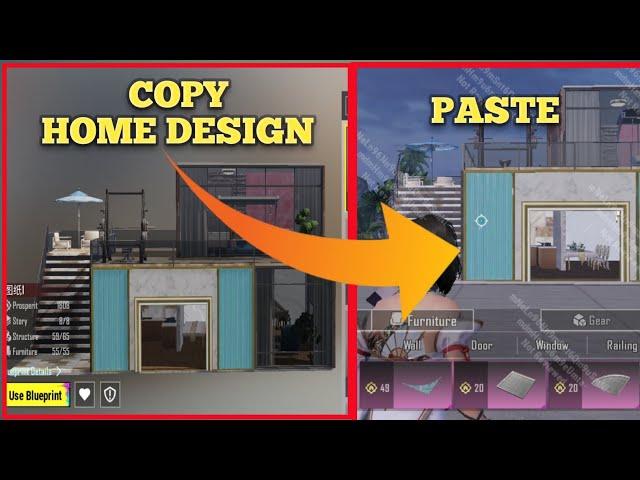 HOW TO COPY OTHERs HOME DESIGN In Pubg Mobile | Copy others home structure/design/building in Pubg