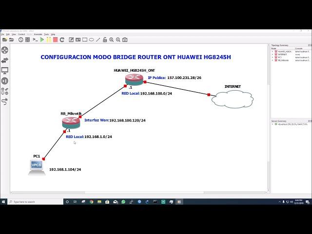 CONFIGURAR ROUTER HUAWEI HG8245H EN MODO BRIDGE CON ROUTER  MIKROTIK 