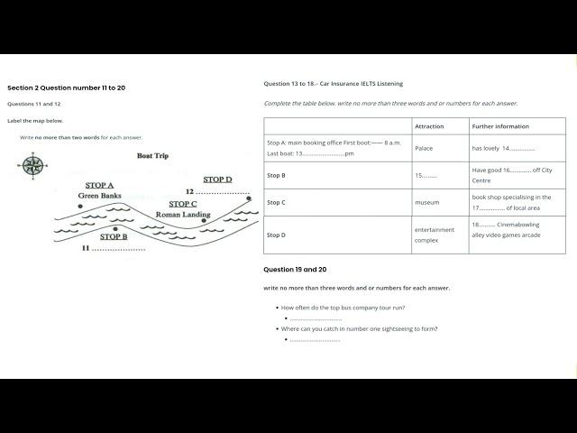 Car Insurance IELTS LISTENING ALL SECTION