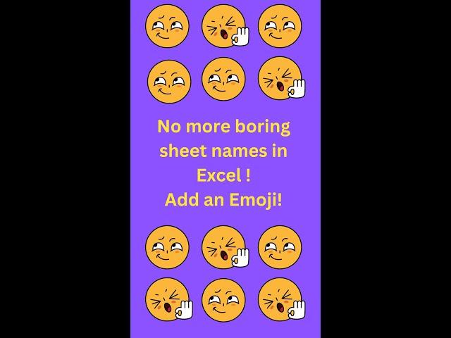 No more boring sheet names in Excel!  Add an emoji to your sheet name 