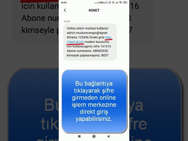 4GNet Online işlem merkezi şifresini almak