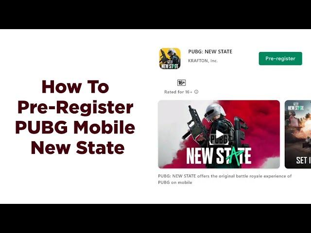 How To Pre Register PUBG New State In India || How To Pre Register PUBG New State 2021