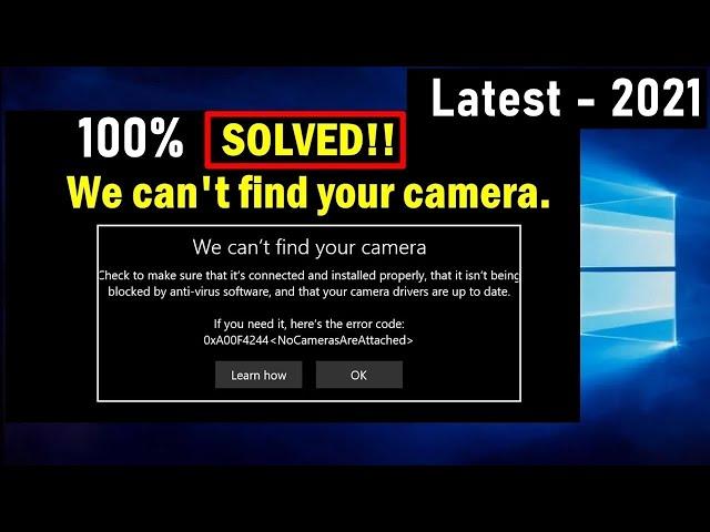 SOLVED!! We can't find your camera windows 10 (Error code 0xA00F4244(0xC00D36D5)