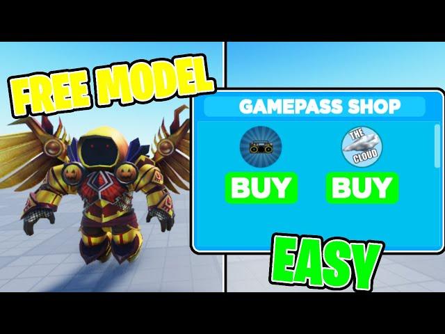 How to make an EASY WORKING GAMEPASS SHOP GUI! [FREE MODEL] (Roblox Studio)