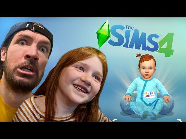 SiMS FAMiLY with ADLEY!!  taking care of Crazy Baby Adley! Sim Shaun & Jenny move into a new house