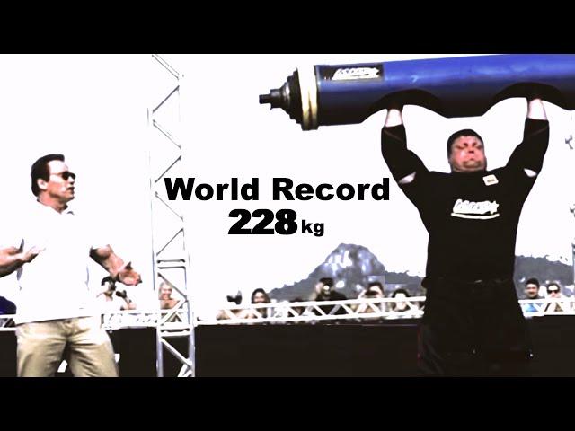 Zydrunas Log World Record 228kg / 502lbs  (with Arnold)