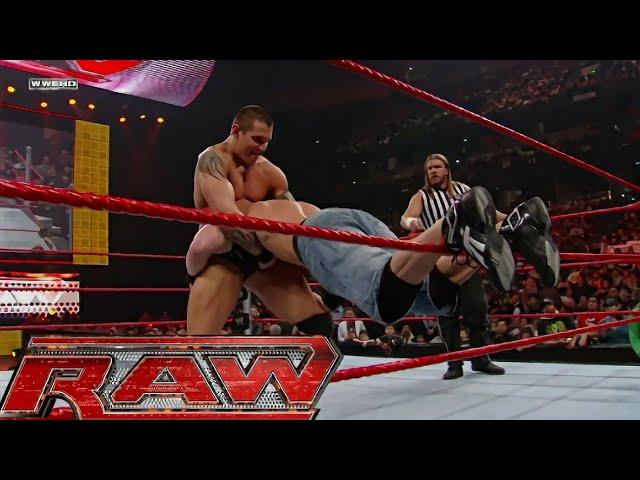 Randy Orton vs John Cena (Triple H As Special Guest Referee) RAW Feb 18,2008