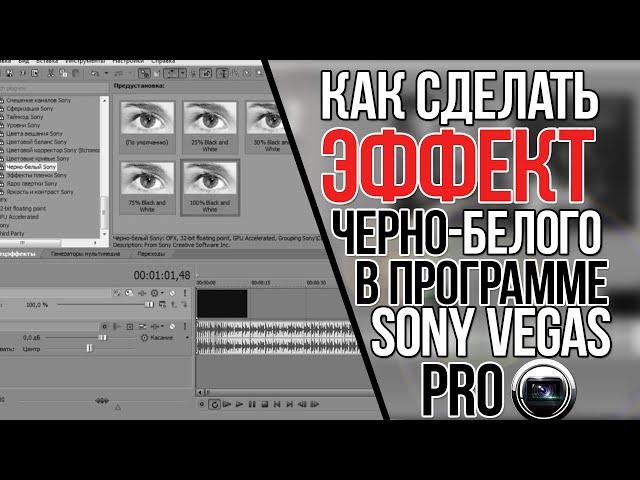 Как сделать видео черно-белым в Sony Vegas?