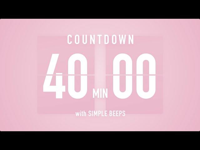 40 Min Countdown Flip Clock Timer / Simple Beeps 