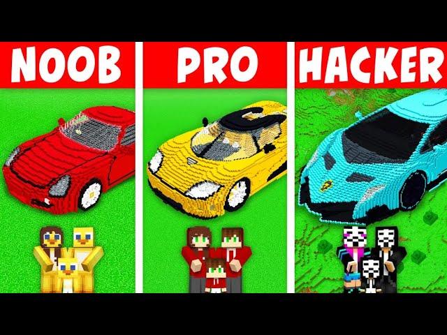 Minecraft NOOB vs PRO: SPORT CAR HOUSE BUILD CHALLENGE