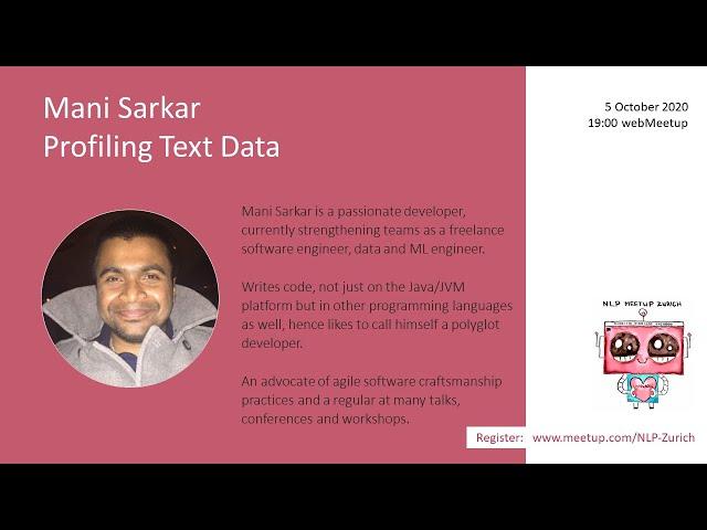 Mani Sarkar: Profiling Text Data