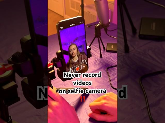 Never record videos on selfie camera! #iphonecamera #applewatchtips #iphone15promax