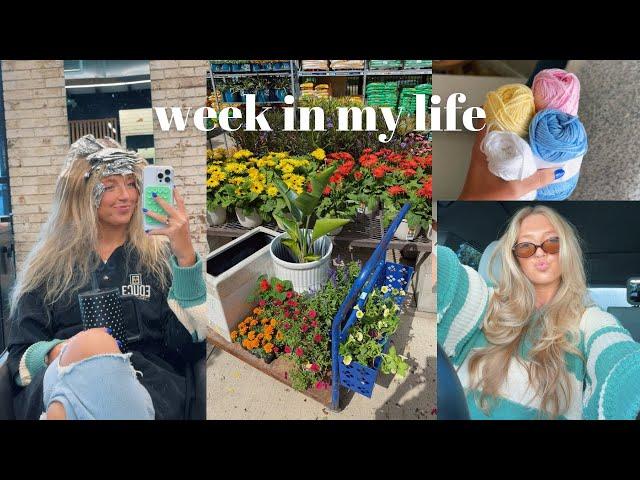 VLOG: getting my hair done, planting flowers in my garden, baseball game, & crochet project!