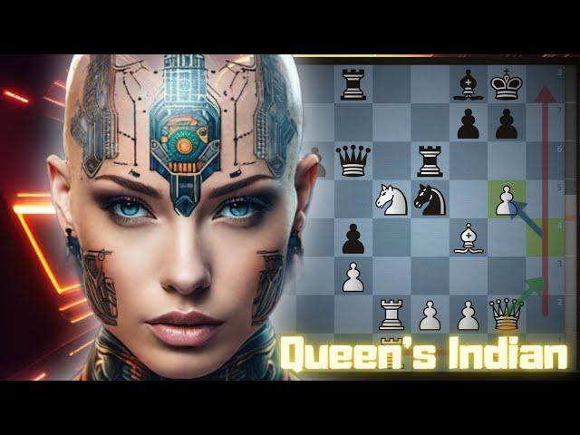 Stockfish 16 Creates an Absolutely THRILLING H-file Attack against the Queen's Indian Defense