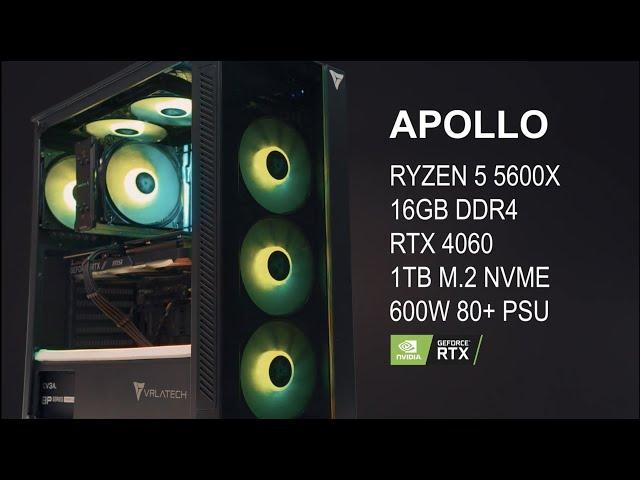 VRLA Tech Apollo Gaming PC – GeForce RTX 4060 I AMD Ryzen 5 5600x