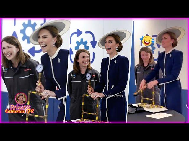 Catherine's Funny Moment Take On A Challenge With William Aboard HMS Glasgow Of Royal Navy Warship
