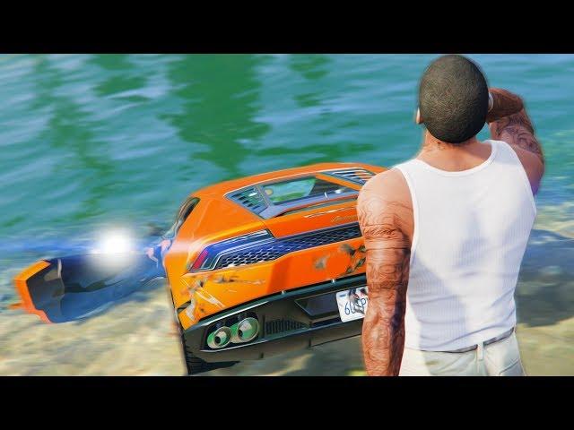 Реальная Жизнь в GTA 5 - УТОПИЛ Lamborghini Huracan.