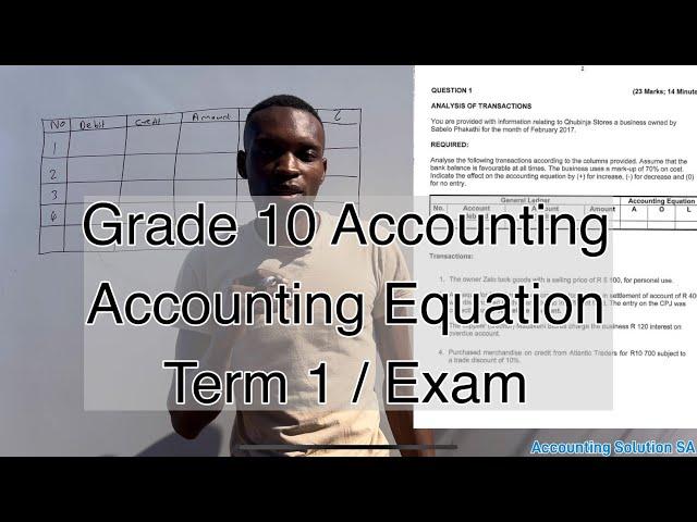 Grade 10 Accounting Term 1 | Accounting Equation Test Preparation