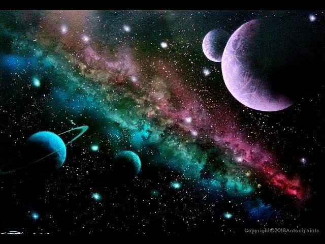 Spray Paint Art- Amazing universe- by Antonipaints art