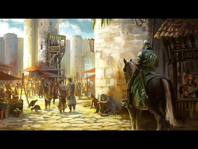 Medieval City Sounds | Market Day Ambience | 1 Hour