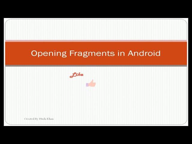 Opening Fragment from Activity in Android