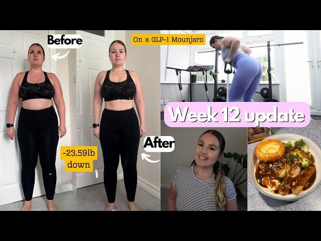 WEEK 12 UPDATE (on a GLP-1 Mounjaro) Weight losses, What I eat + BEFORE AND AFTERS