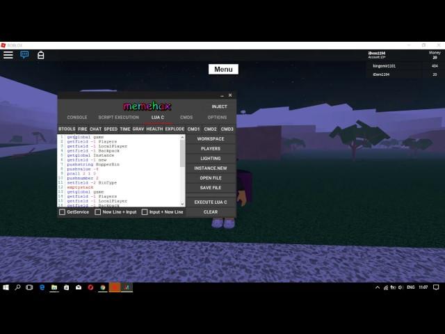 ROBLOX EXPLOIT MEMEHAX 30 JULE WORKING BTOOLS JP TP AND MORE