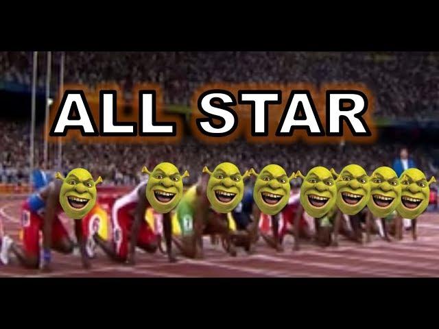 Usain Bolt running but every time he takes a step it's ALL STAR