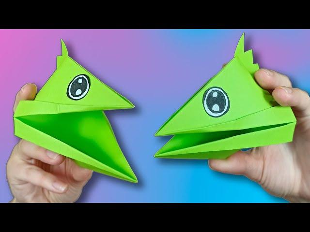 How to make a Paper Dinosaur — Easy Pterodactyl hand puppet