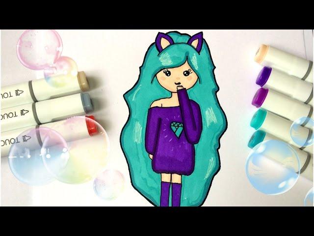 HOW TO DRAW A KAWAII CUTE GIRL TUMBLR STEP BY STEP  КАК РИСОВАТЬ ДЕВОЧКУ КАВАИ