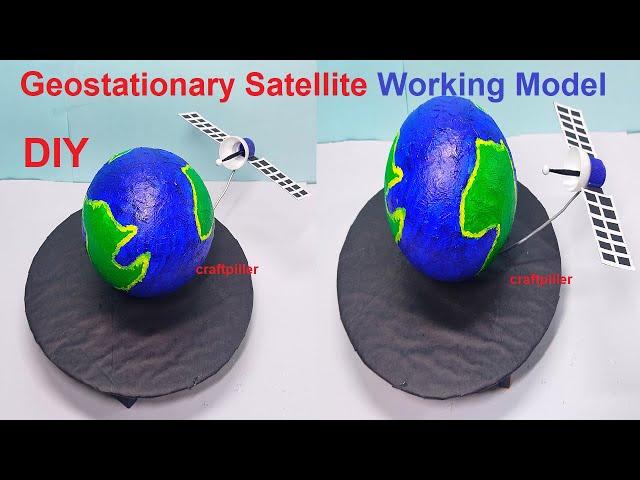 geo stationary satellite working model for science project exhibition - diy - simple | craftpiller