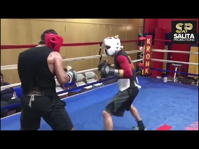 NIKOLAI POTAPOV INTENSE SPARRING AND MITT WORK WITH SUGARHILL STEWART AT THE KRONK GYM