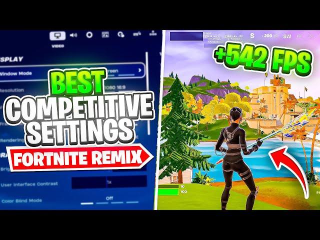 BEST Competitive Settings in Fortnite Chapter 2 Remix!  (INSANE FPS Boost & 0 Input Delay!)