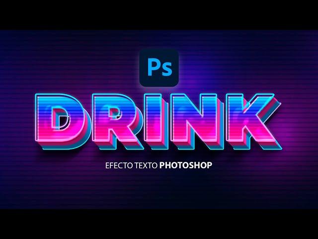 Efecto texto 3d neon en photoshop