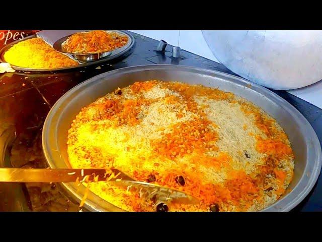 How Bukhari Rice Prepared in Kinda Restaurant/Middle Eastern Cuisine/Shawaya/ مطاعم كندة