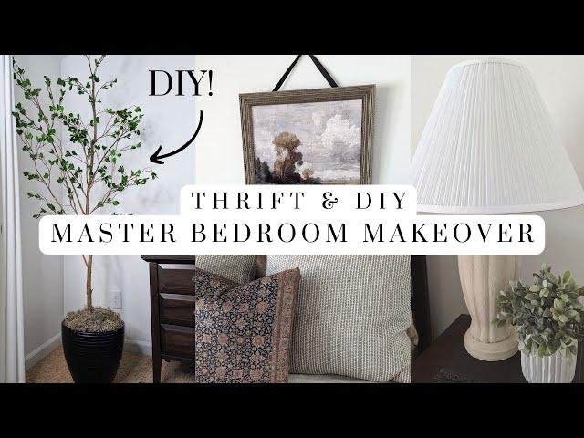 Thrift & DIY Master Bedroom Makeover / DIY West Elm faux citrus tree Dupe / DIY Home Decor Ideas