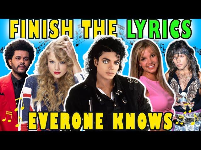 Finish The Lyrics Of The Most Popular Songs Ever | Music Quiz  1975-2019